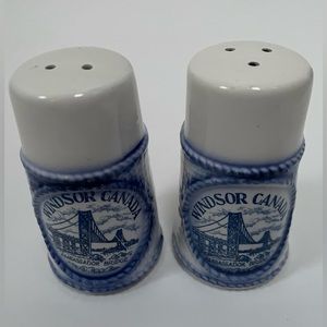 Vintage Ceramic Salt & Pepper Shakers Set Windsor Canada (NWT).